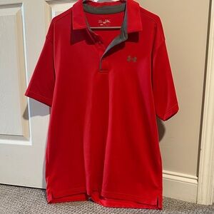 Under Armour Red Polo with Gray Trim